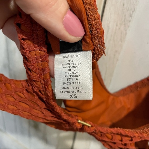 Ris-K Swim Extra Small Journey Solid Bronze Brown Bikini Swimsuit Top NWT XS - Picture 6 of 9